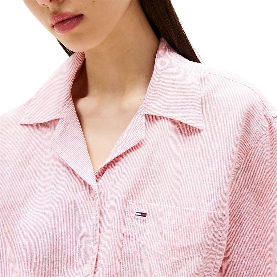 Camicia crop relaxed fit a maniche corte da donna Tommy Jeans | DW0DW20286TH3